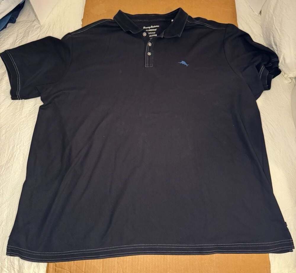 Tommy Bahama IslandZone Supima Cotton Black Short Sleeve Polo Shirt Men's 3XLB